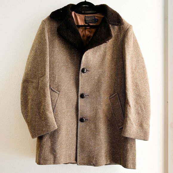 Pendleton Other - VINTAGE 60s/70s Pendleton Virgin Wool Herringbone Ranch Coat Loomed in Oregon